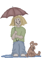 girl and dog